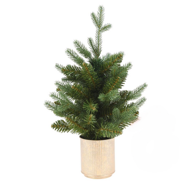 Home & Styling Kerstboom - Ø35xH60cm - Groen/Goud