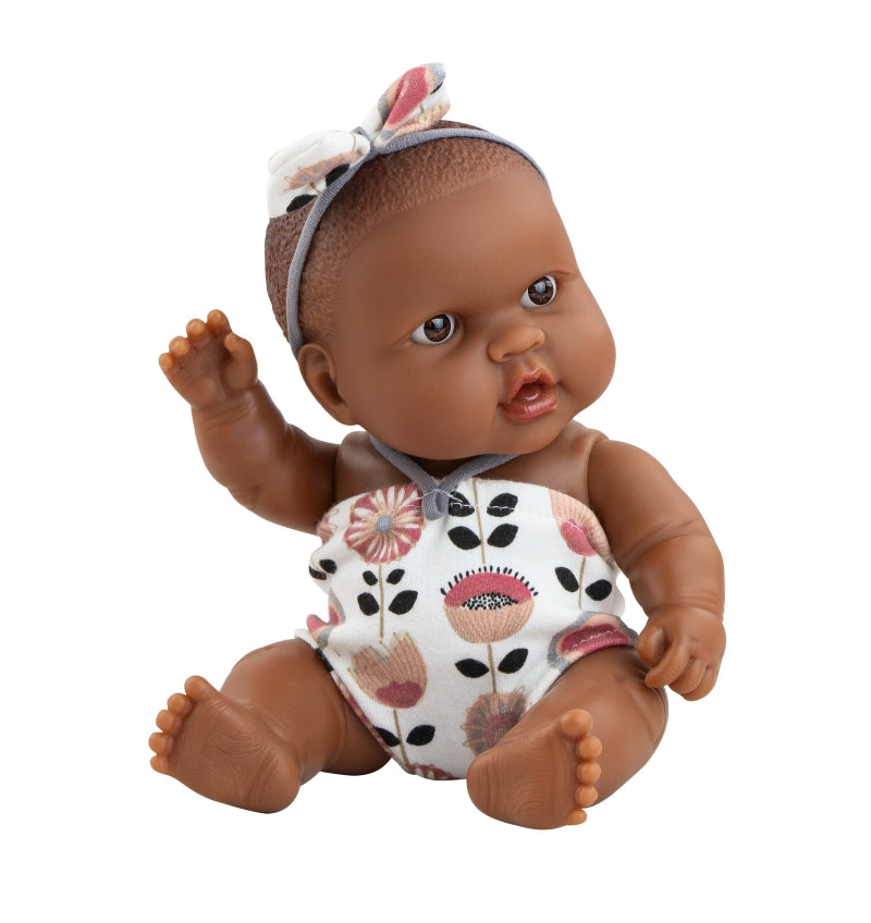 Paola Reina Puppengie Olmo Babypop Dark Boy mit braunen Augen - Checked Hosen (21 cm)