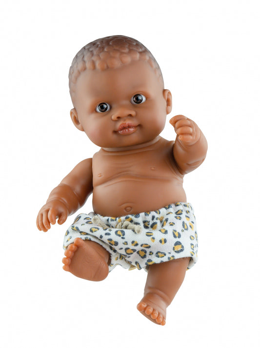 Paola Reina Puppegie Olmo baby doll dark boy with shorts 21cm