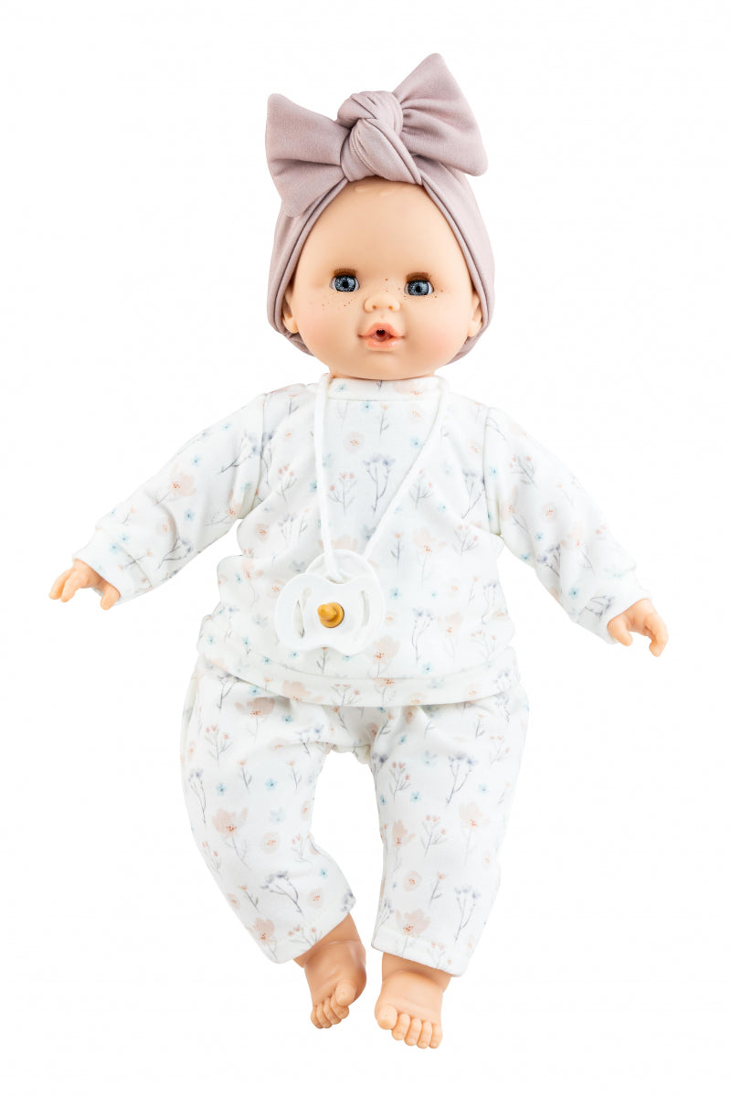 Paola Reina Sonia Panda fille blanche aux yeux bleus avec mécanisme 36cm