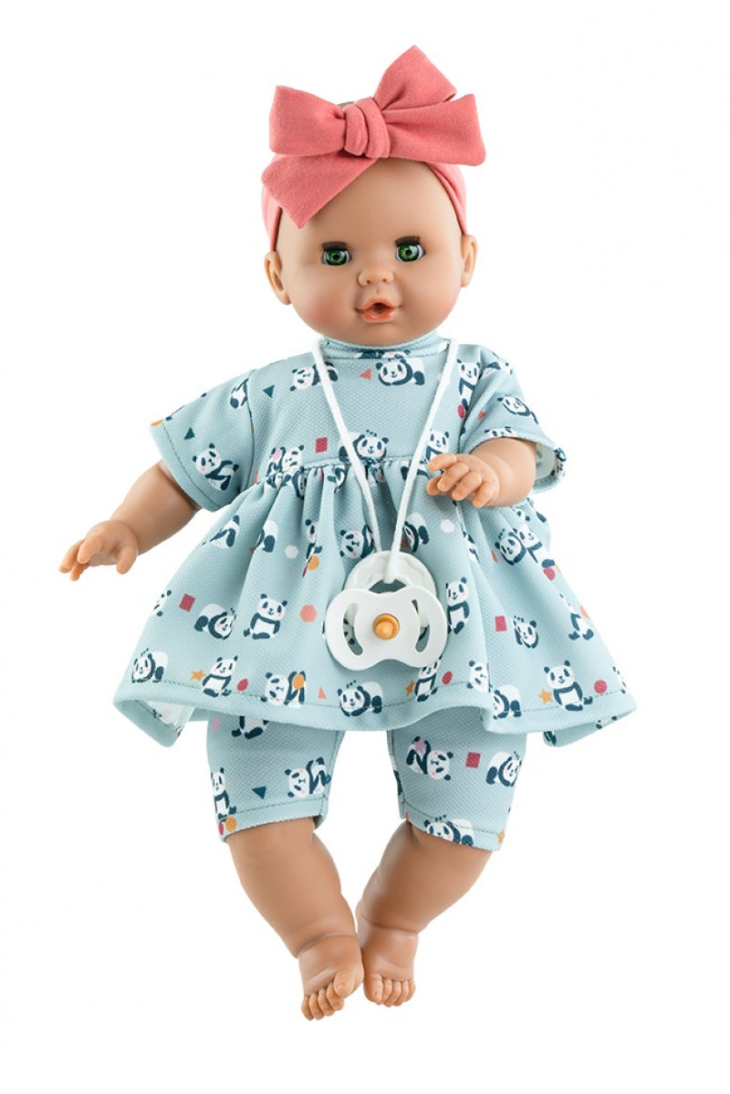 Paola Reina Sonia panda with mechanism baby doll girl with clothes 36cm