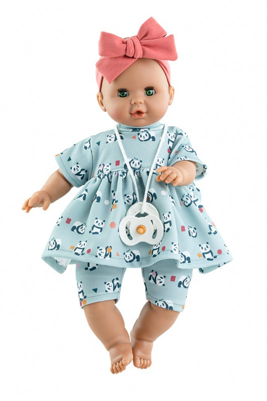 Paola Reina Sonia panda with mechanism baby doll girl with clothes 36cm