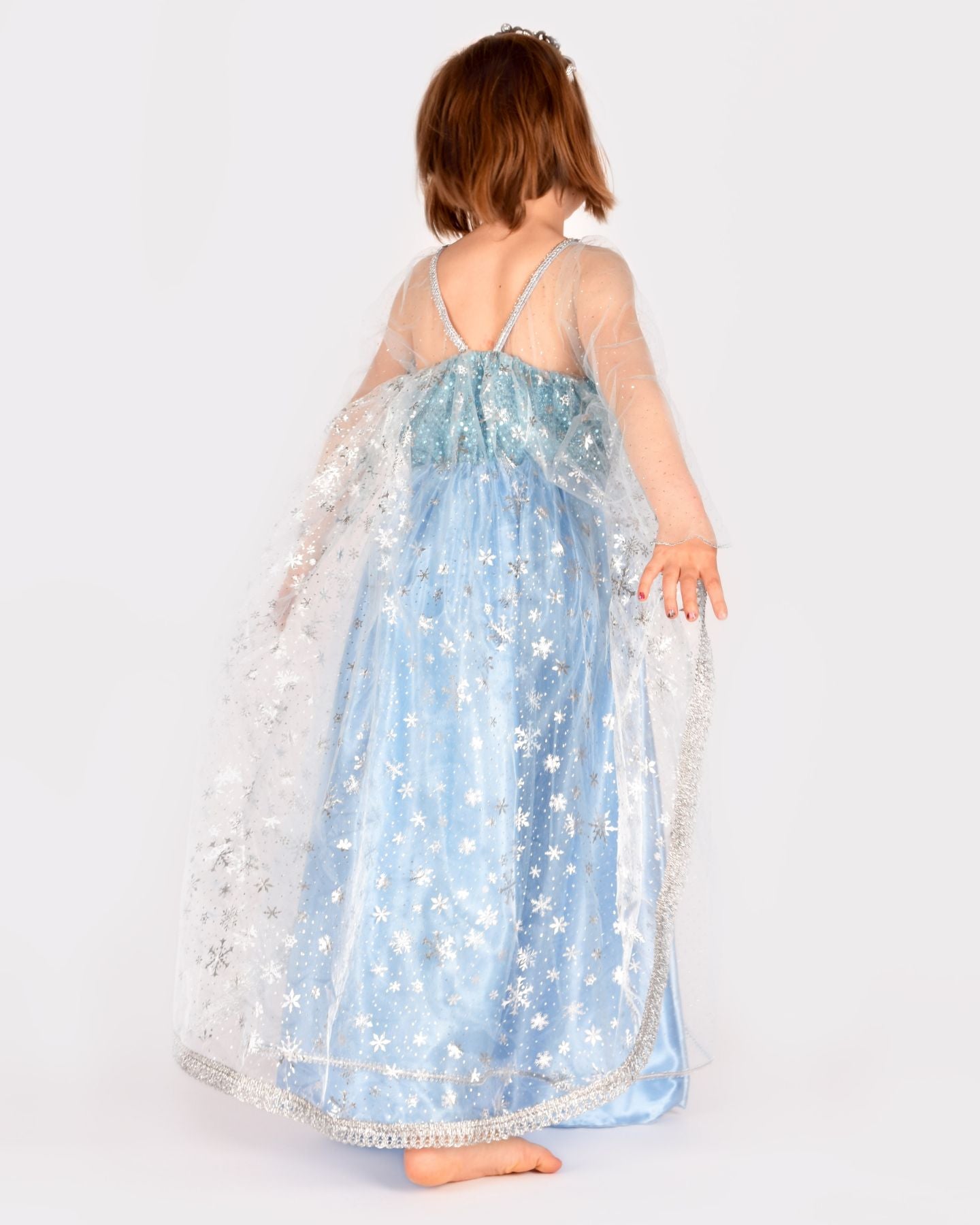 Den Goda Fen Verkleedkledij Frozen Princess - Jurk met sleep - 110-116cm - 4-6 jaar - Lichtblauw