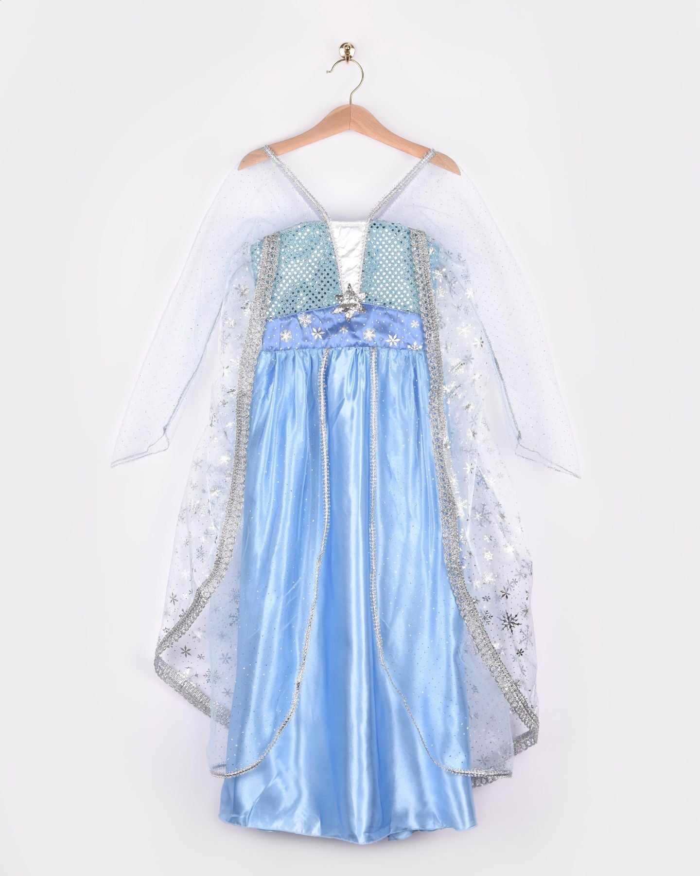 Den Goda Fen Verkleedkledij Frozen Princess - Jurk met sleep - 110-116cm - 4-6 jaar - Lichtblauw