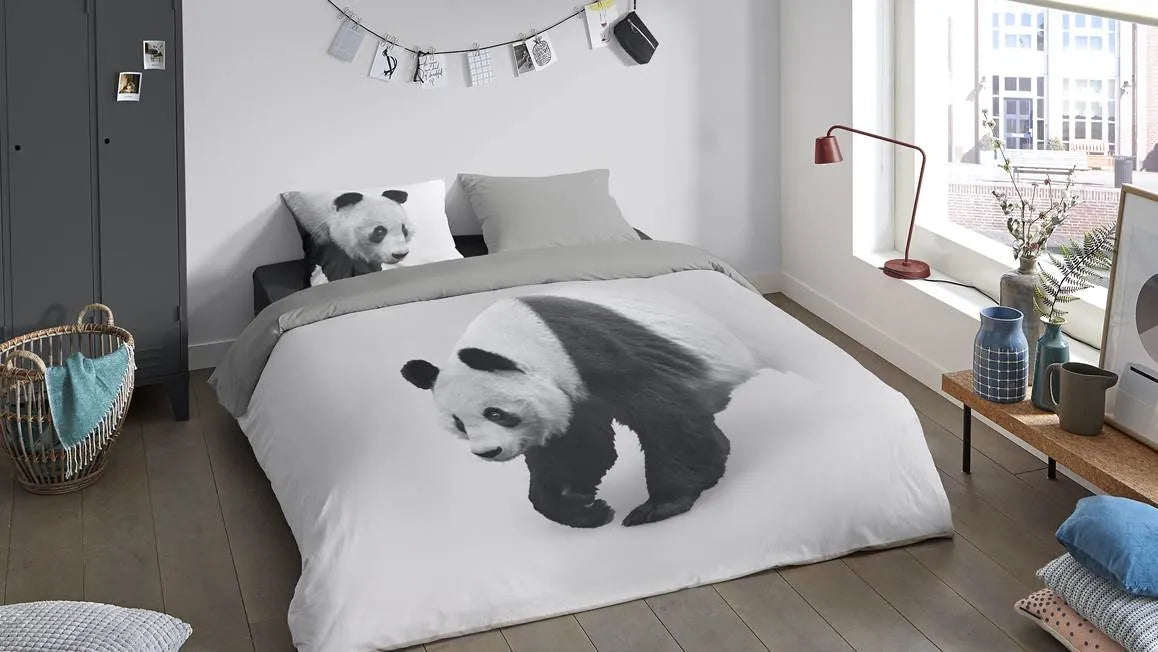 Pure Luxury Dekbedovertrek Panda - 240x220cm + 60x70cm - Multi