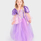 Den Goda Fen Vêtements de déguisement Raiponce - Robe avec galon long - 98-104cm - 2-4 ans - Violet