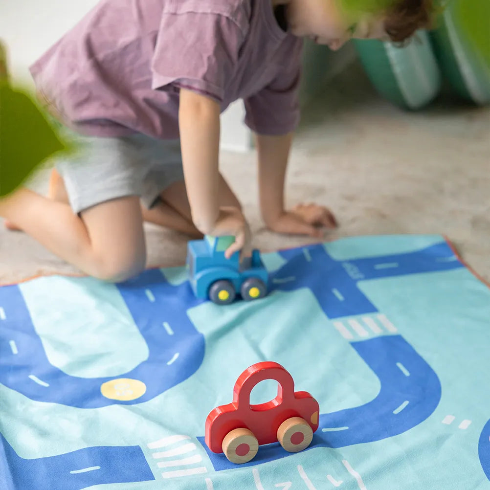 Serviette Quut Speel / Serviette de plage On the Road M - 140x70cm - Bleu