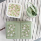 A Little Lovely Company Back to school set - Rugzak/Drinkfles/4 Snackdozen/Lunchbox - Bloesems Saliegroen