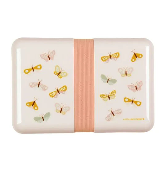 A Little Lovely Company Back to school set - Drinkfles RVS/4 Snackdozen/Lunchbox - Vlinders