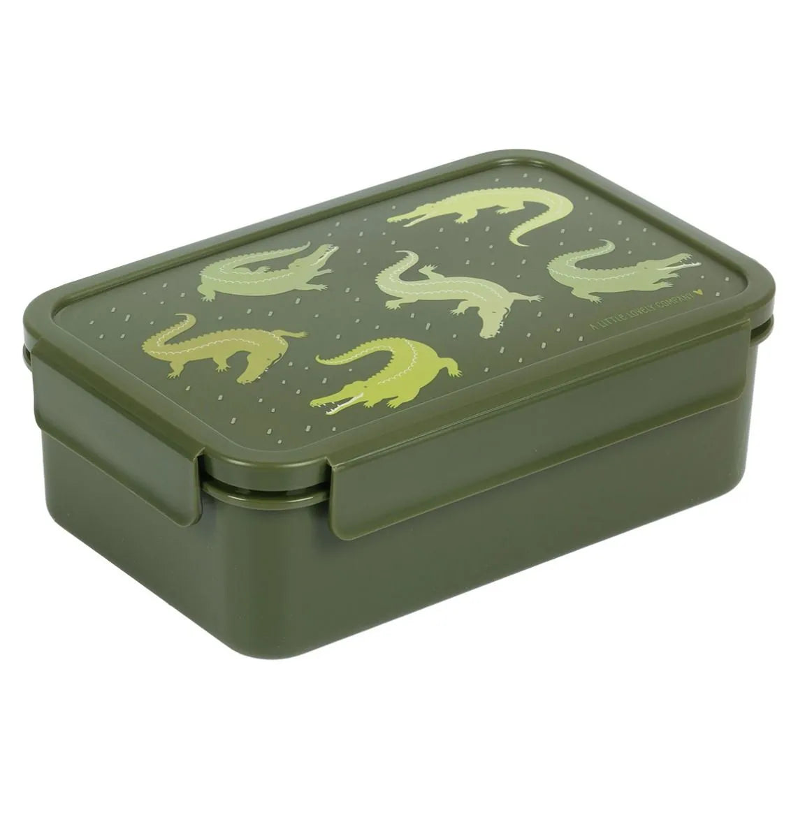 A Little Lovely Company Back to school set - Drinking bottle / 4 Snack boxes / Lunch box - Crocodiles