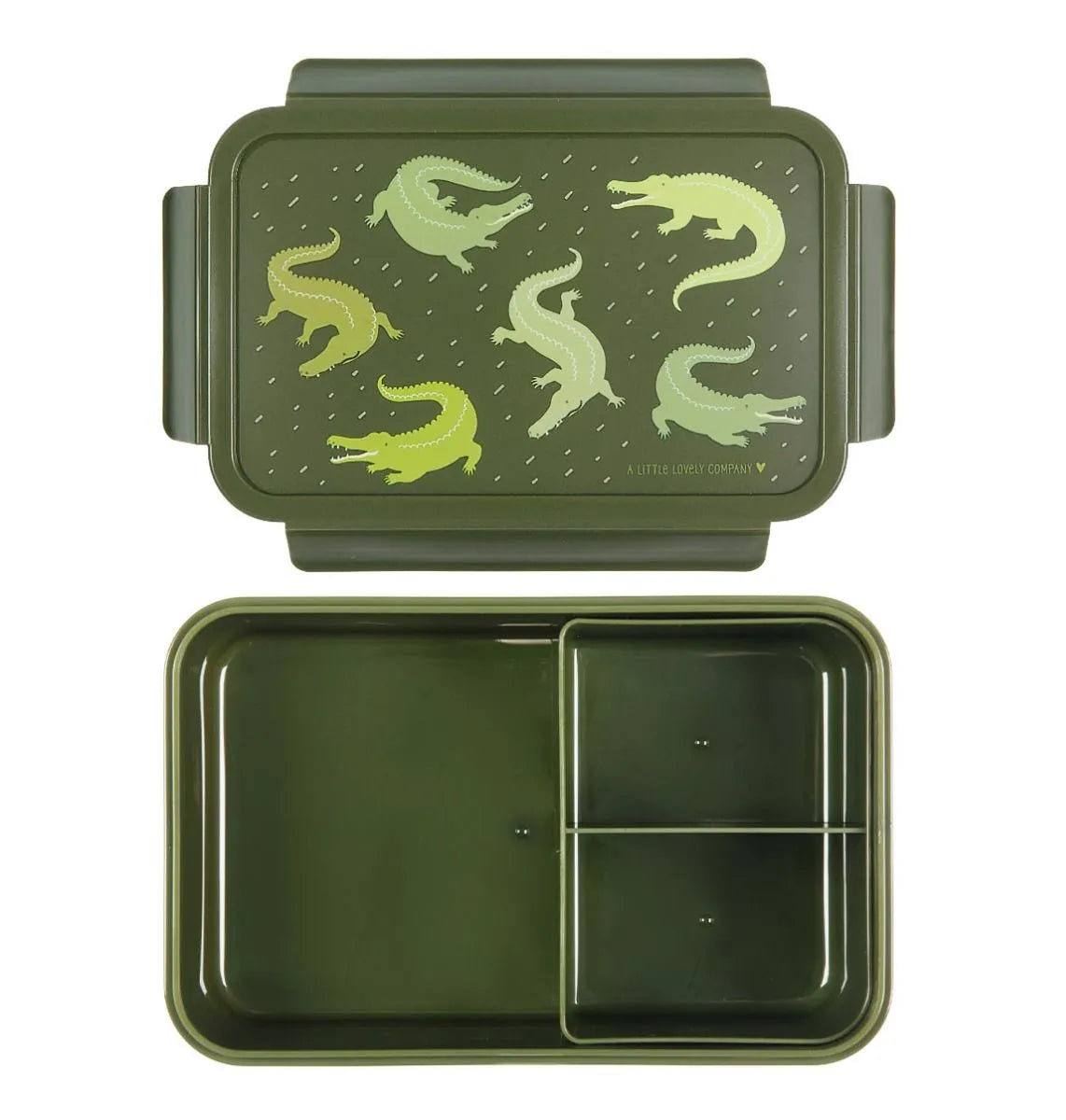 A Little Lovely Company Back to school set - Drinking bottle / 4 Snack boxes / Lunch box - Crocodiles