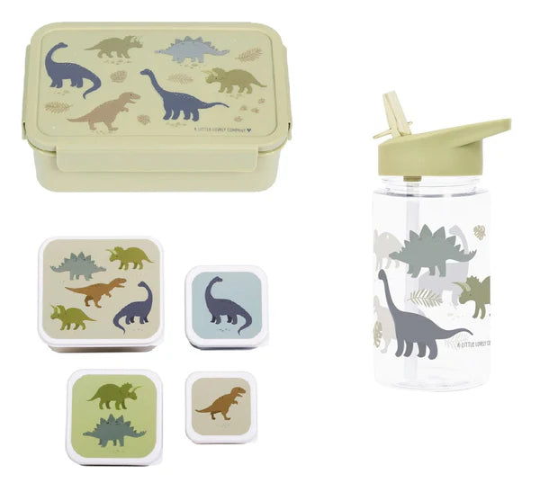 BEAU by Bo Sticky lemon boekentas + A little lovely company back to school set Dinosaurus