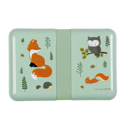 A Little Lovely Company Back to school set - Rugzak/Drinkfles RVS/4 Snackdozen/Lunchbox - Bosvriendjes