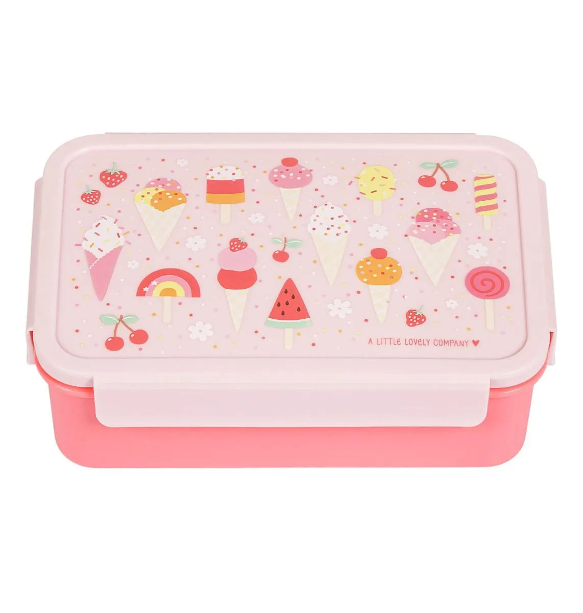 A Little Lovely Company Back to school set - Double-walled Drinking Bottle / 4 Snack Boxes / Lunch Box - Ice Cream