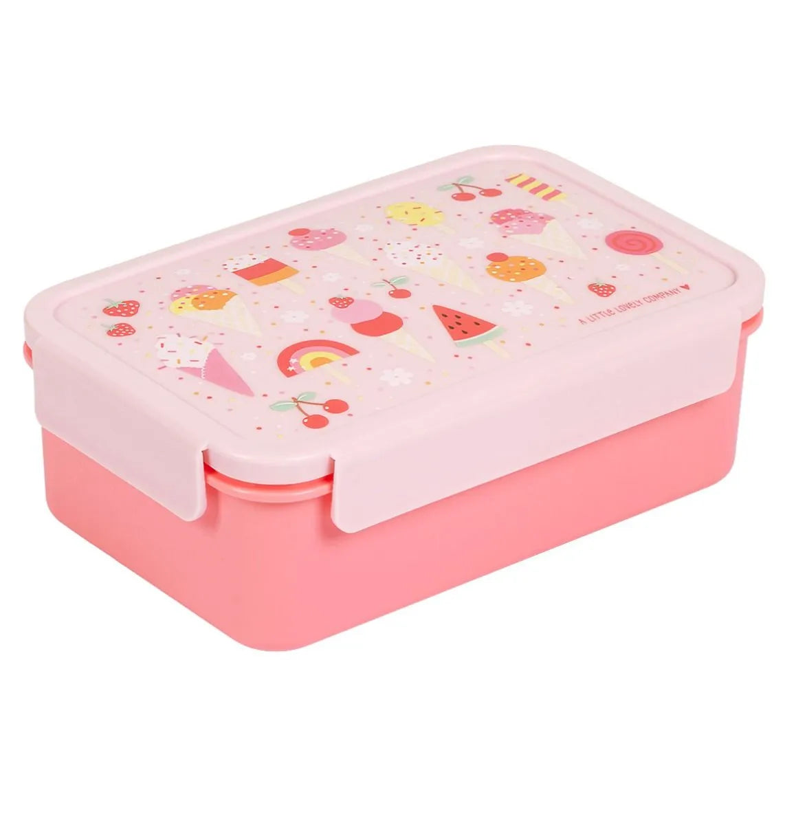 A Little Lovely Company Back to school set - Double-walled Drinking Bottle / 4 Snack Boxes / Lunch Box - Ice Cream