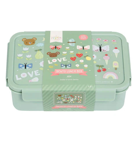 A Little Lovely Company Back to school set - Drinkfles XL RVS/Bentobox - Joy