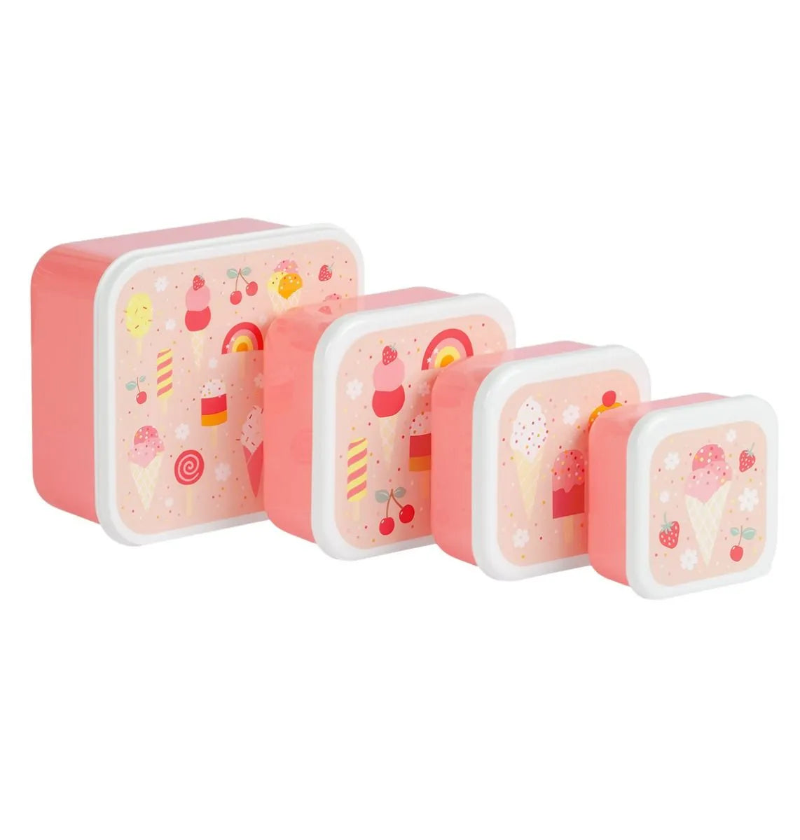 A Little Lovely Company Set rentrée scolaire - Gourde / 4 Snack boxes / Lunch box - Glace