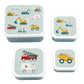 A Little Lovely Company Back to school set - Drinkfles RVS/4 Snackdozen/Bentobox - Voertuigen