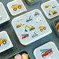 A Little Lovely Company Back to school set - Rugzak/Drinkfles/4 Snackdozen/Bentobox - Voertuigen