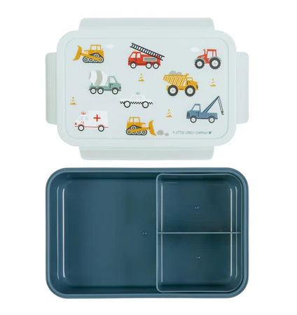 A Little Lovely Company Back to school set - Drinkfles XL RVS/Bentobox - Voertuigen