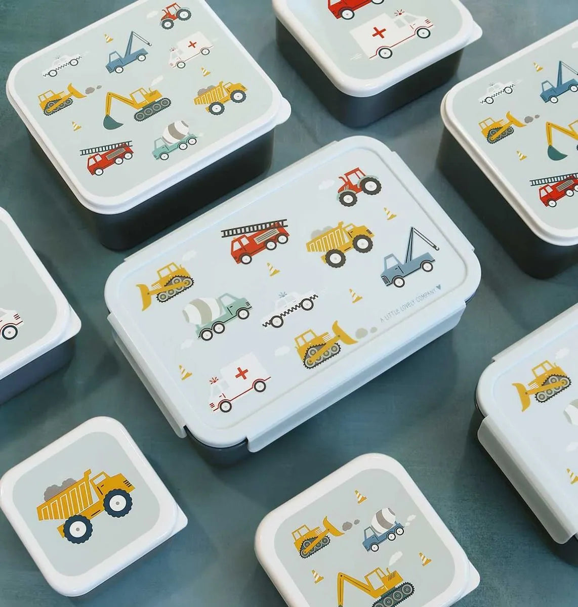 Back to school set - Drinking bottle / 4 Snack boxes / Lunch box - Vehicles - A Little lovely company