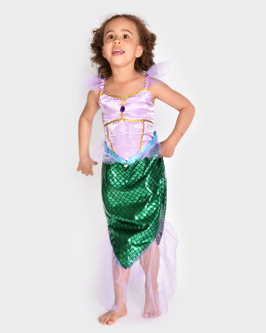 Den Goda Fen Mermaid Dress Up Clothing - Robe - 110-116cm - 4-6 ans - Vert/Rose