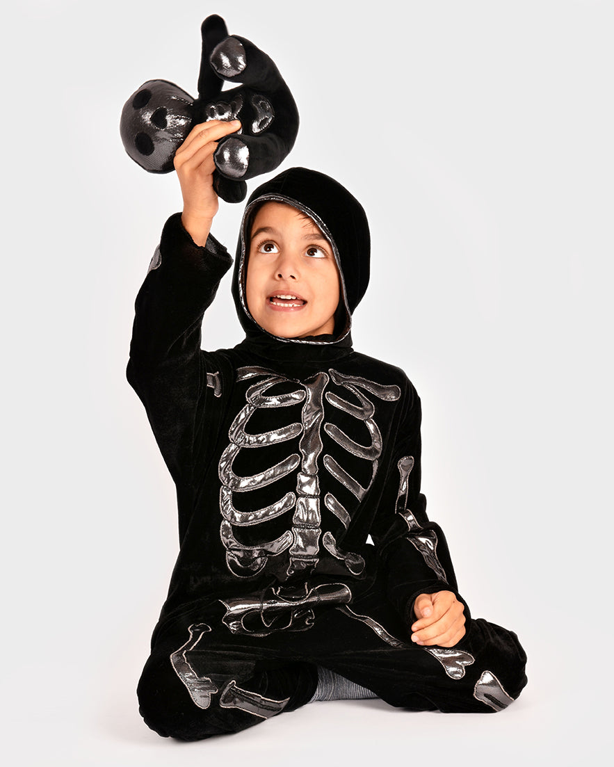 Den Goda Fen Verkleedkledij Skeleton Jumpsuit - 110cm - 4-5 jaar