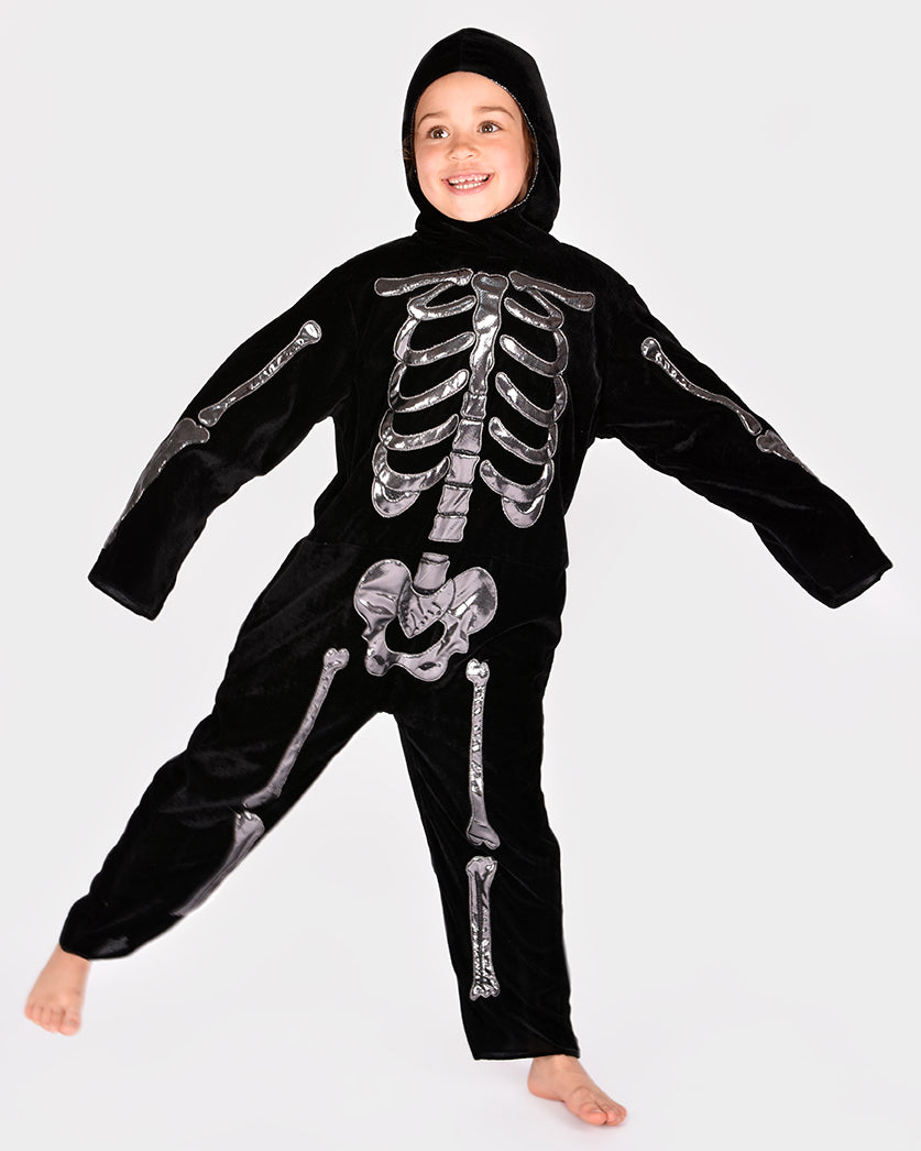 Den Goda Fen Verkleedkledij Skeleton Jumpsuit - 110cm - 4-5 jaar