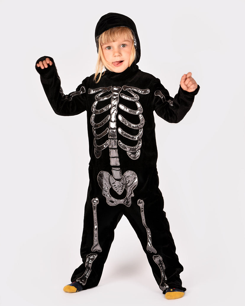 Den Goda Fen Verkleedkledij Skeleton Jumpsuit - 110cm - 4-5 jaar