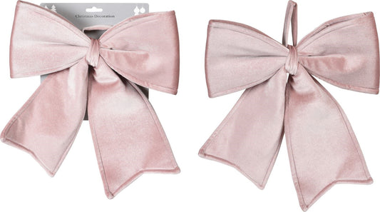 Christmas bow - Bow - Velvet - Shiny - Pink