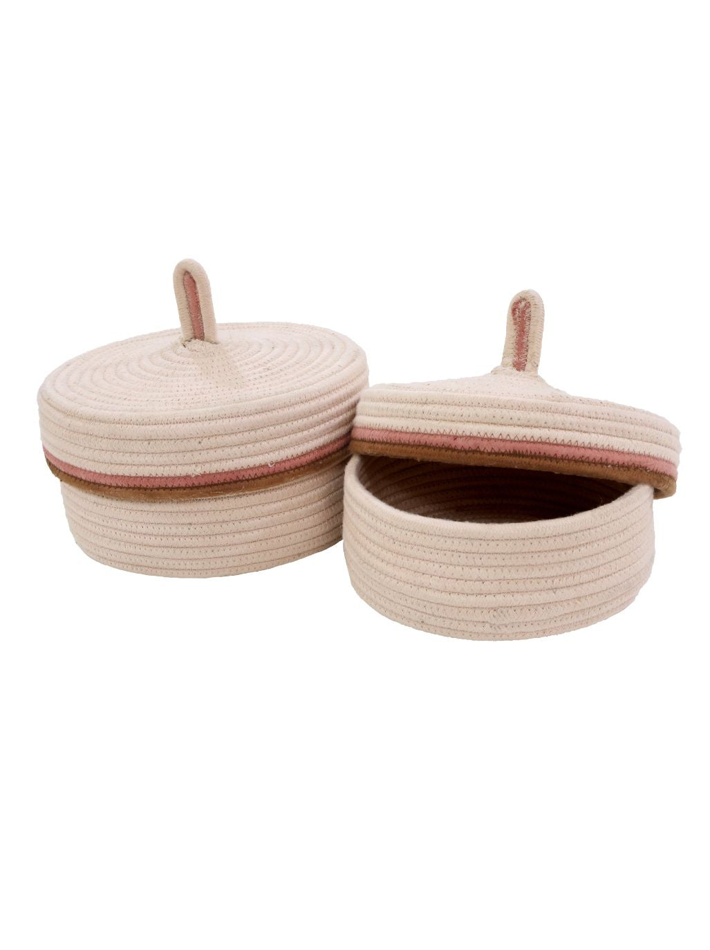 Tapis Petit Opbergmanden Amie - Set van 2 stuks - Ø22/25x10/12cm - Roze