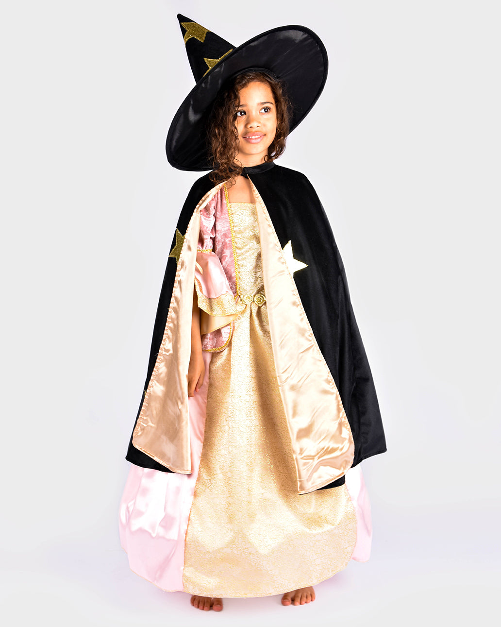 Den Goda Fen Witch fancy dress costume - Cape and hat - 3-8 years - Black