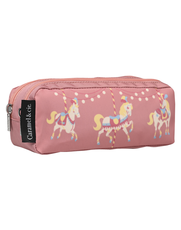 Caramel &amp; Cie Trousse double Carrousel rose