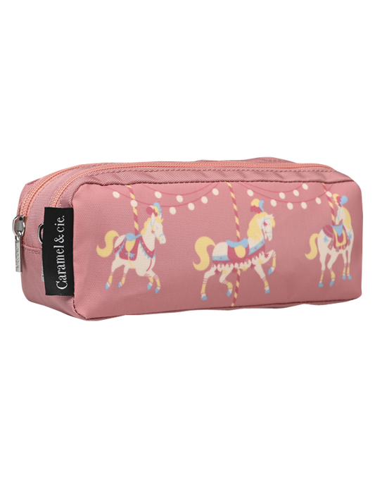 Caramel &amp; Cie Pencil case double Carousel pink