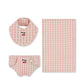 Konges Sløjd Poppen Speelgoed - Slabbetje/Luier/Doek - Katoen - Nursery Set - Powder Pink Check