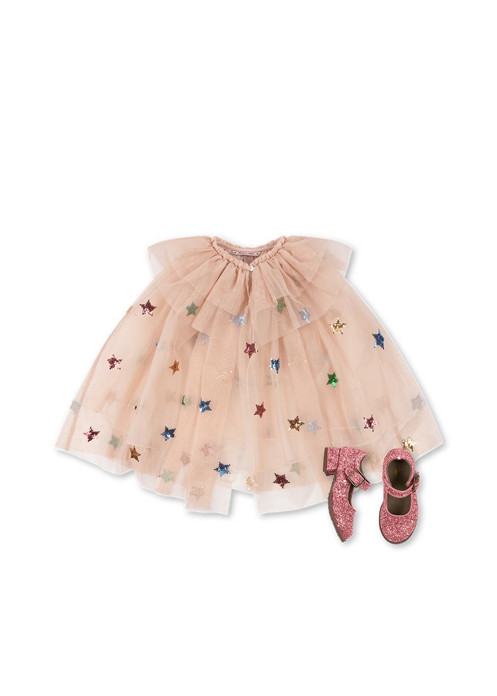 Konges Sløjd Dress Up Dressing Glitter Feetje - Cape And Shoes - Ma Grand Cerise