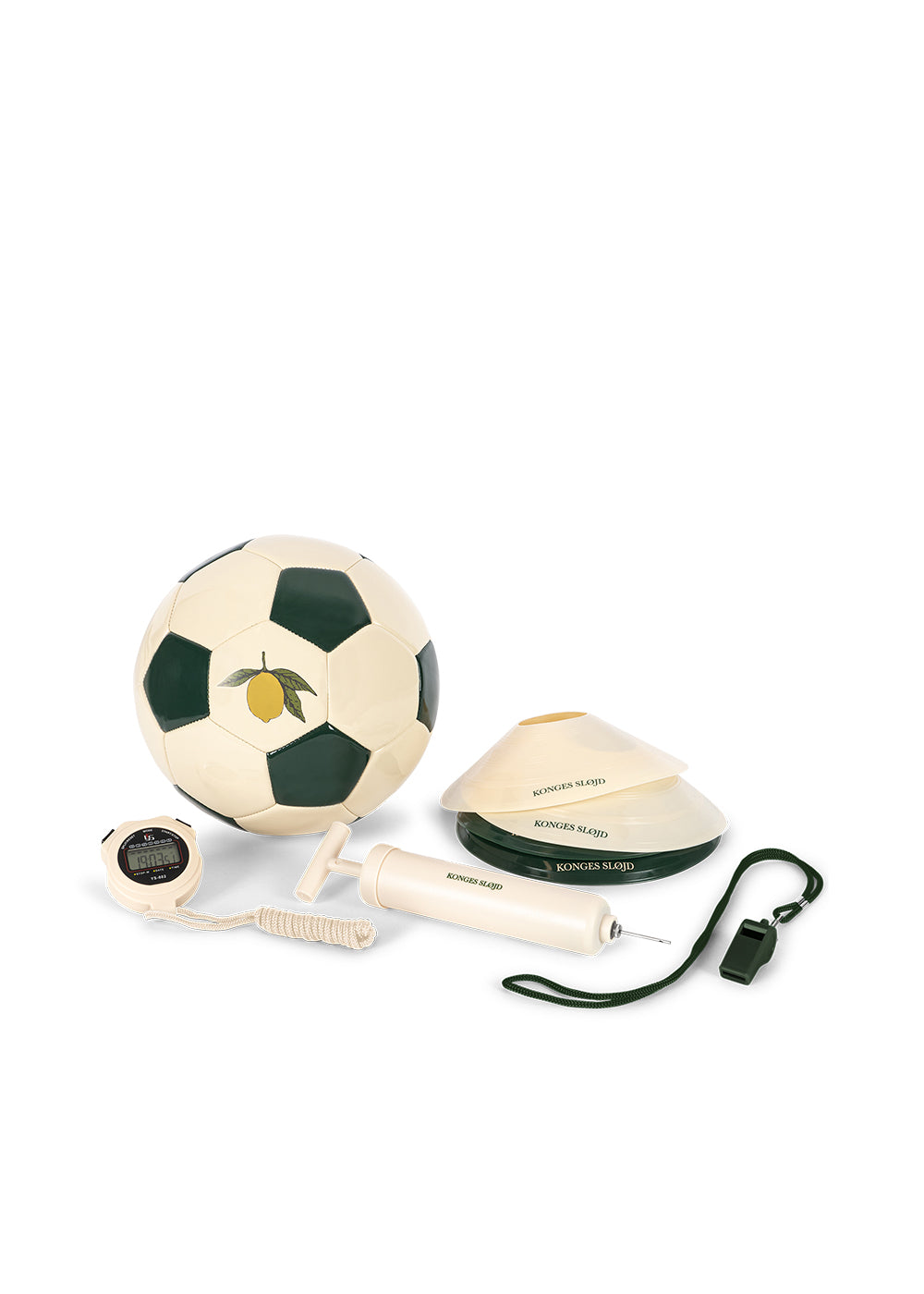 Konges Sløjd Football Set/Voetbalset - Geschikt vanaf 3 jaar - Stopwatch, Fluitje, enz - Multi