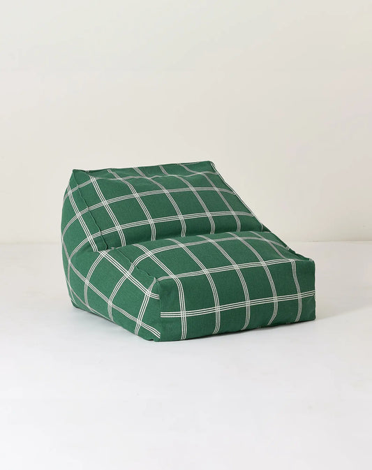 Nobodinoz Vibes zitzak - 74x40x60cm - Green White Windowpane