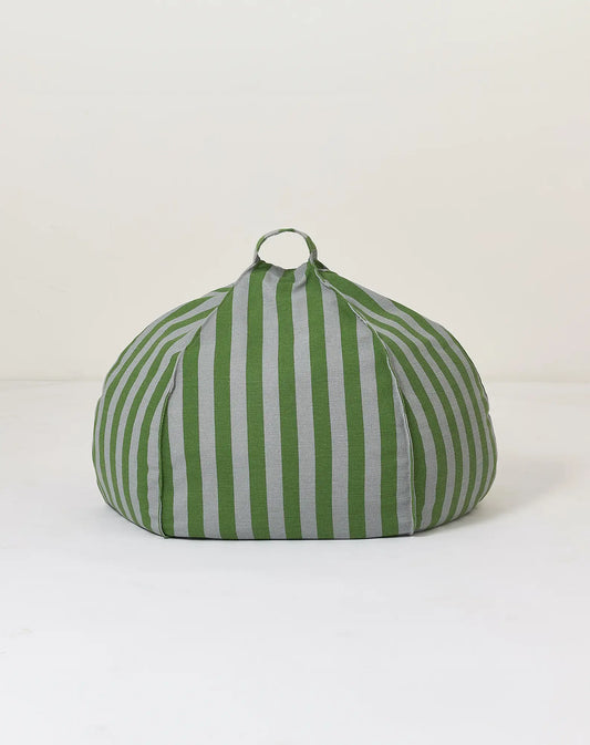 Nobodinoz Vibes zitzak - Ø70xH30cm - Green Blue Stripes