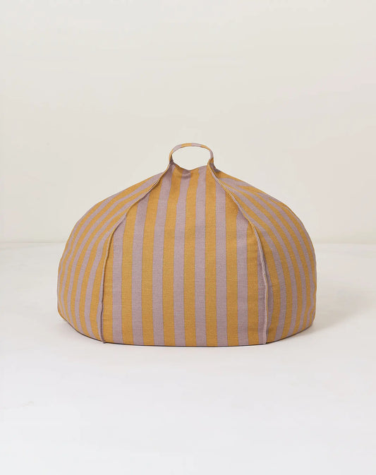 Nobodinoz Vibes zitzak - Ø70xH30cm - Lilac Yellow Stripes