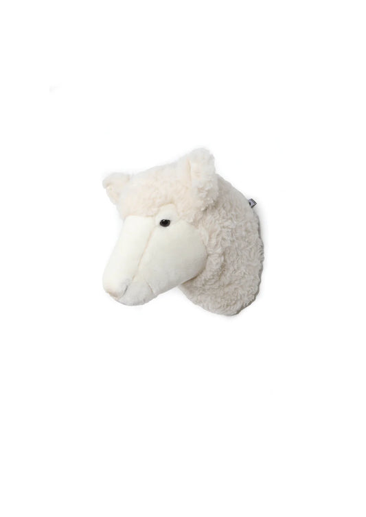 Wild &amp; Soft Décoration murale tête d'animal peluche mouton crème Harry