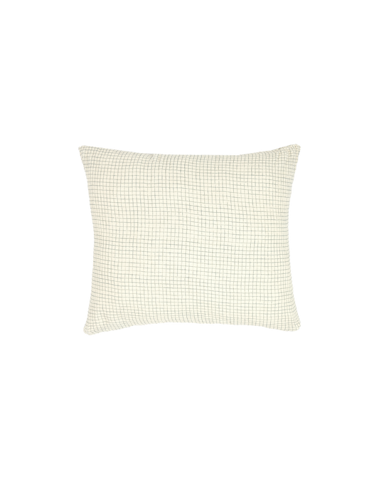 Nobodinoz Wabi-Sabi Pillowcase made of washed cotton 60x60cm - Blue Grid