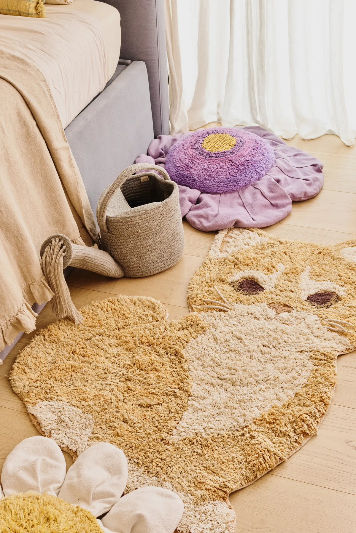Lorena Canals Tapis lavable en coton - ABC Vintage Nude - Ø150cm