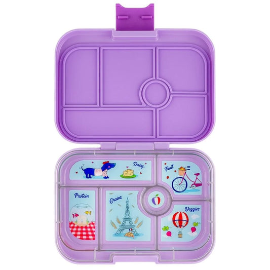 Yumbox Original Bentobox 6 vakken - 22x15x5cm - Lulu Purple/Paris Tray