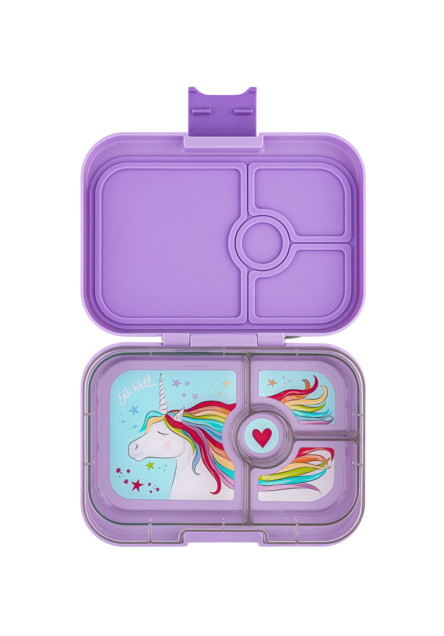 Yumbox Panino Bentobox 4 vakken - 22x15x5cm - Lavander Purple/Unicorn Tray