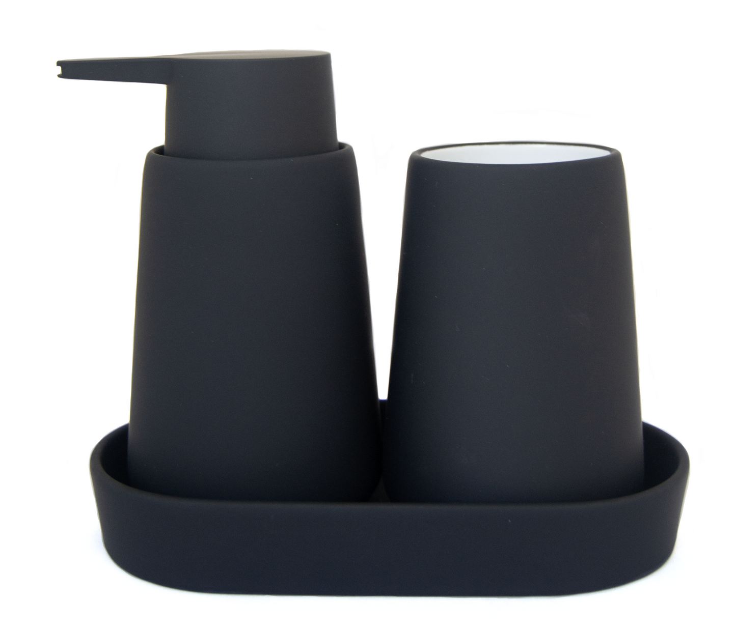 5Five Bathroom Set Cocoon - Soap pump / Cup / Bowl - Black kohl