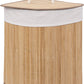 5Five Driehoekige wasmand met deksel - Bamboe - 48 Liter