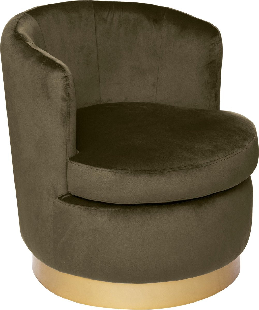 Atmosphera Solal armchair Khaki - Velvet - Relax chair