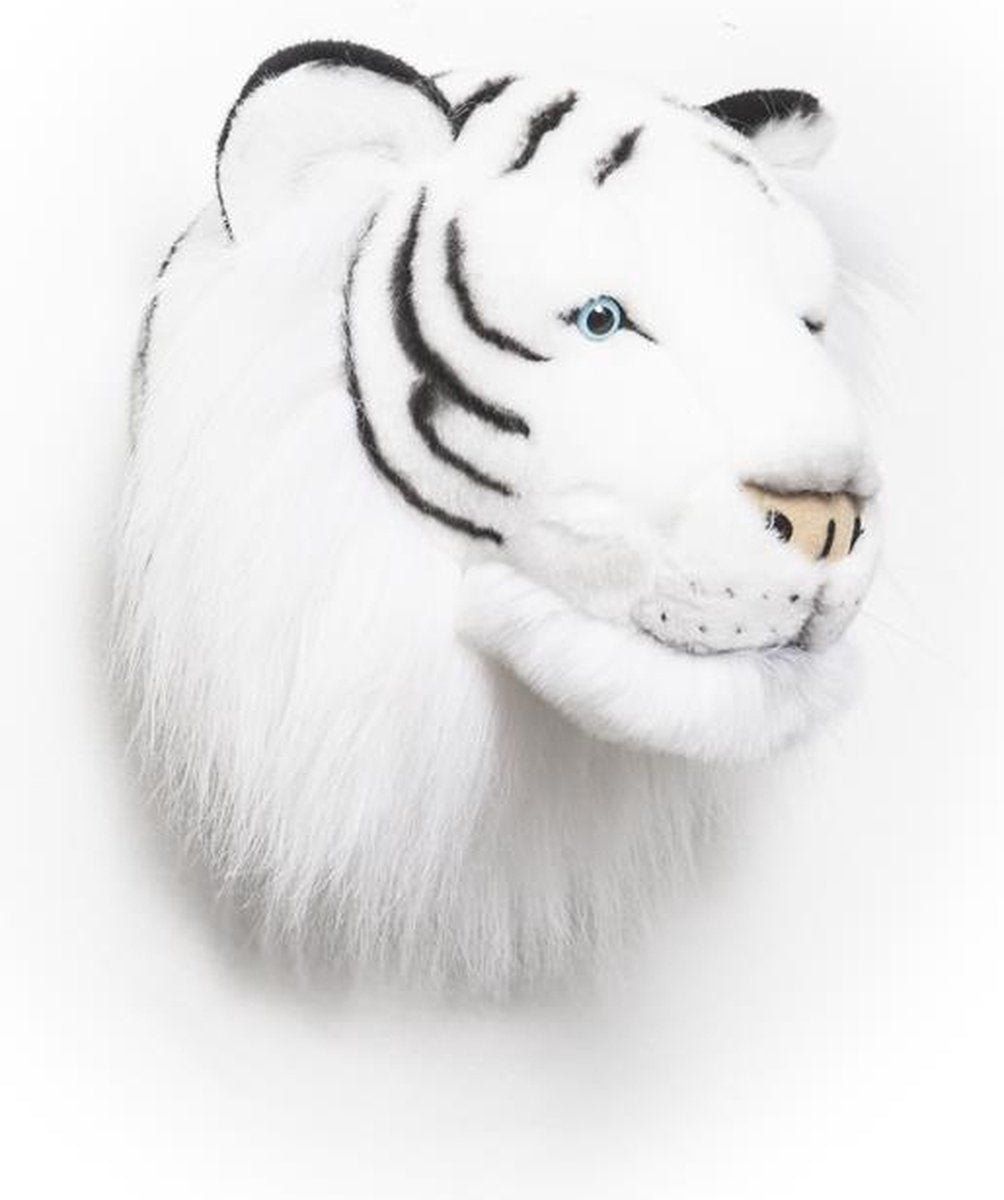 Décoration murale en peluche tête d'animal Wild &amp; Soft Albert - Tigre Blanc