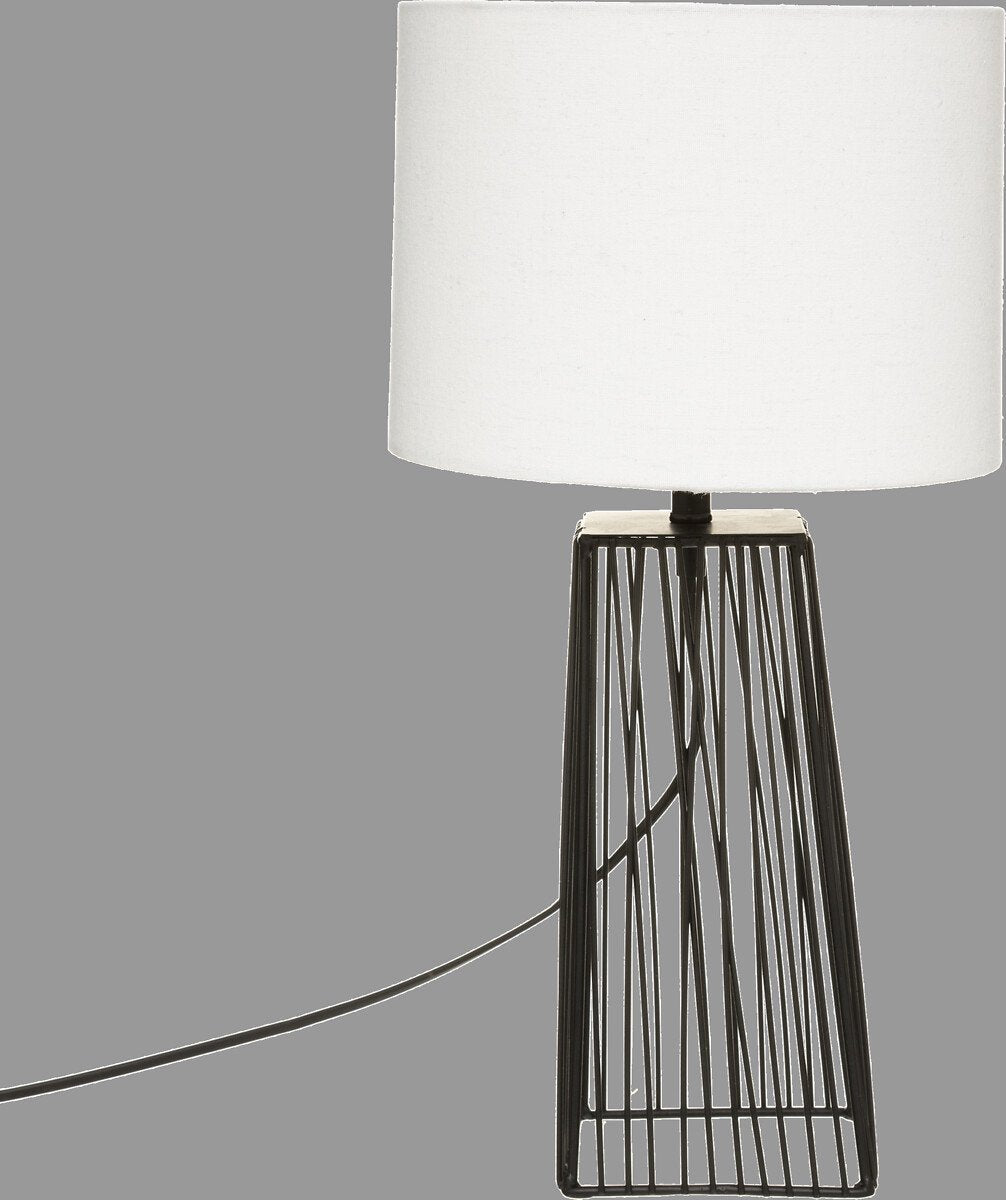 Tropi Table Lamp - H 46 cm - Black with white lampshade